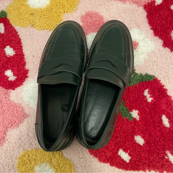 Zara Forest Green Slip On Loafers - Picture 2 of 5